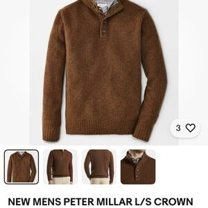 Peter Millar Forest Green Crewneck Sweater Classic Knit